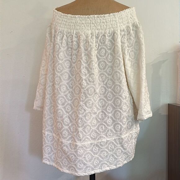 Current Elliot cotton blouse sz 2 or M/L eyelet embroidery great pre owned cond - Picture 5 of 8